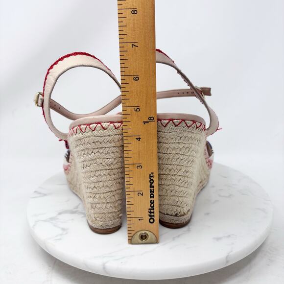 Kate Spade Jane Wedge Size 10 Berber Stripe Espadrille Wedge Heel Bow Tie - Picture 8 of 12